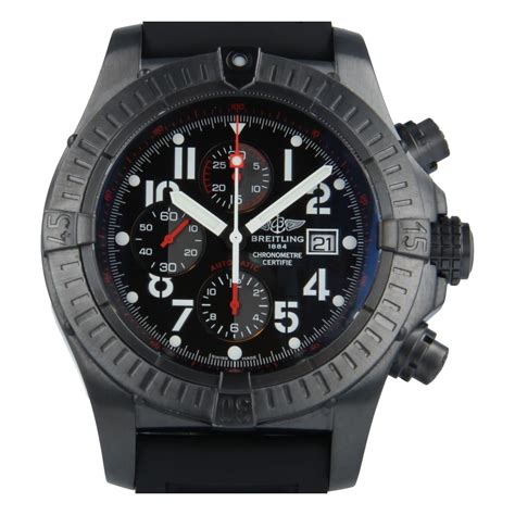 new breitling super avenger black steel watch|breitling super avenger bezel.